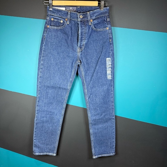 NWT GAP High Rise Cheeky Straight High Rise Jeans in Blue size 25 - Picture 3 of 9